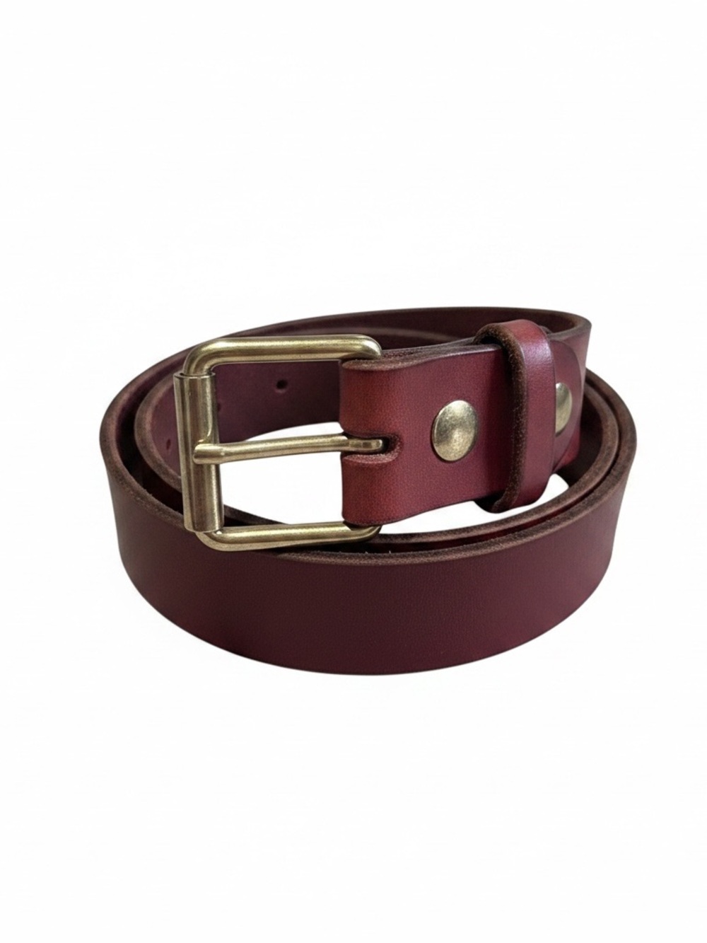 Deerfield Leathers Maine Made Kathadin Brown Red Men's Leather Belt - 38”